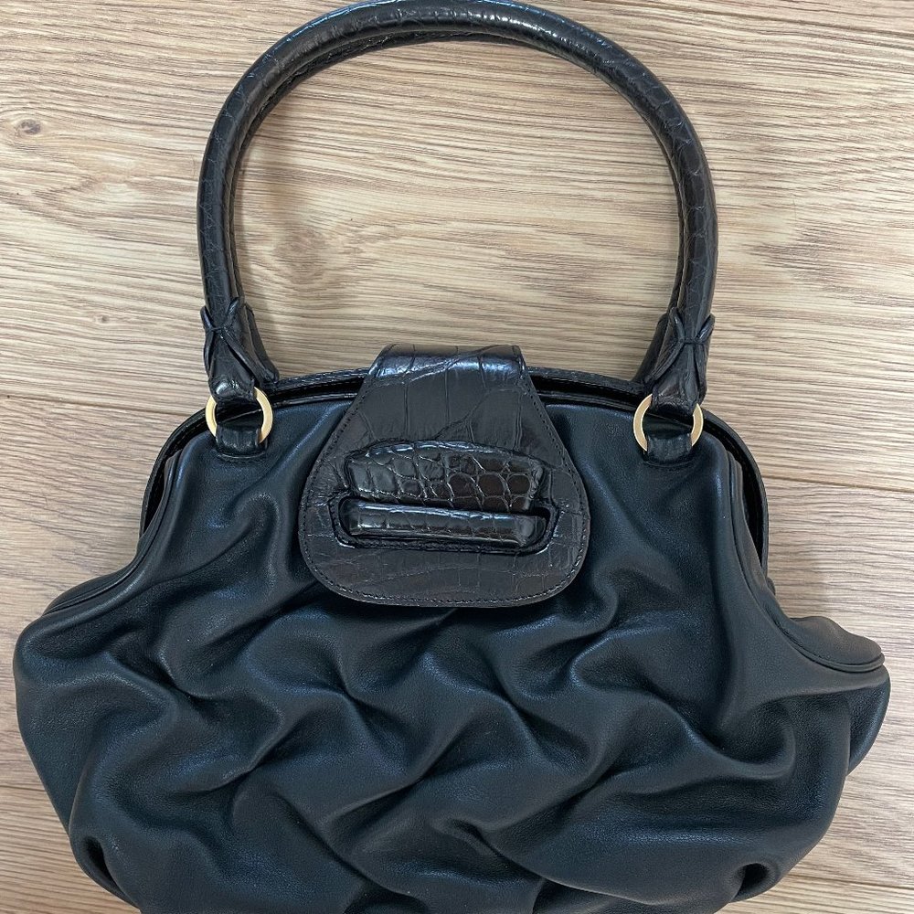 Smythson Black Small Nancy Handbag | Great condition - Picture 7 of 8